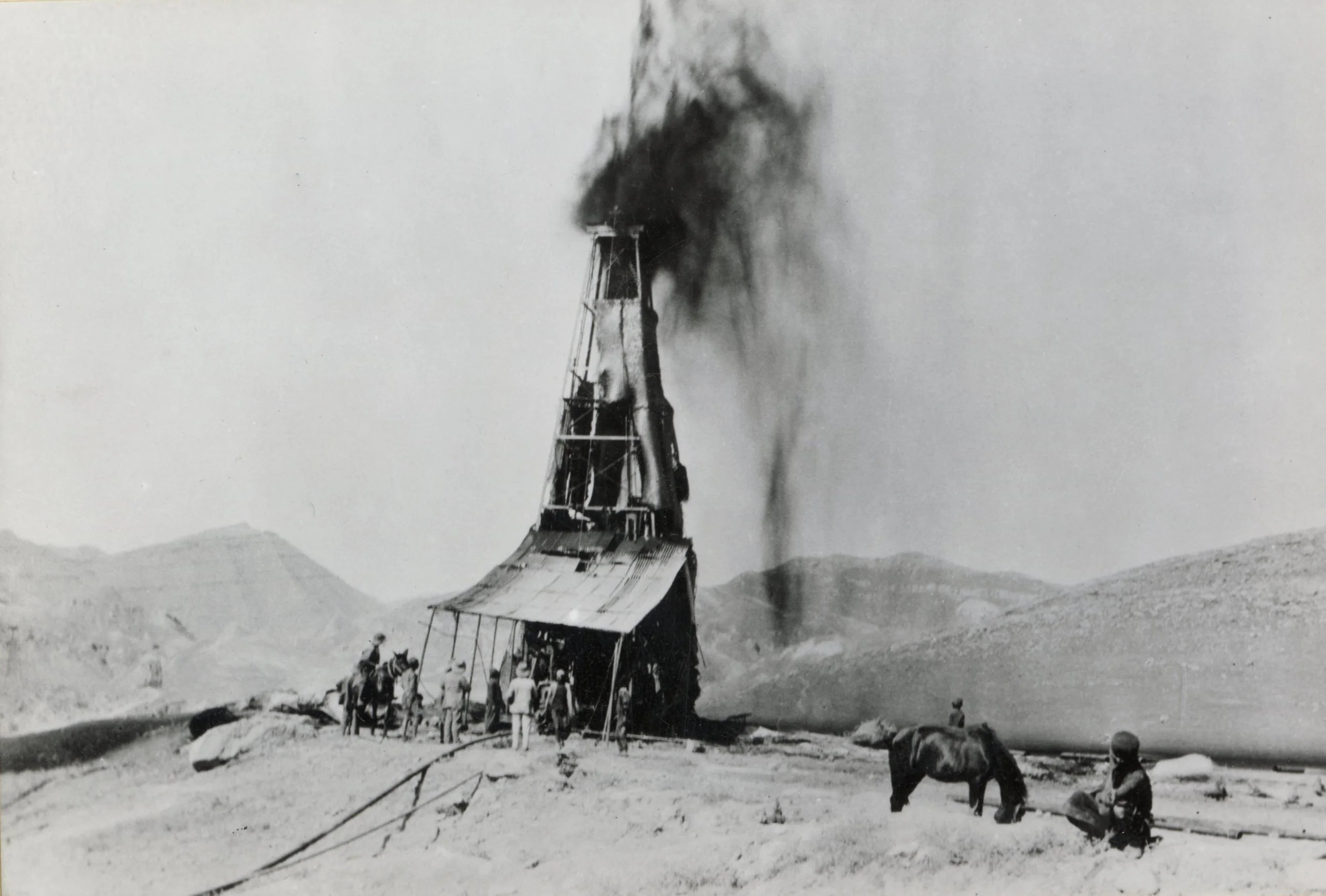 An early drilling well, c.1910 