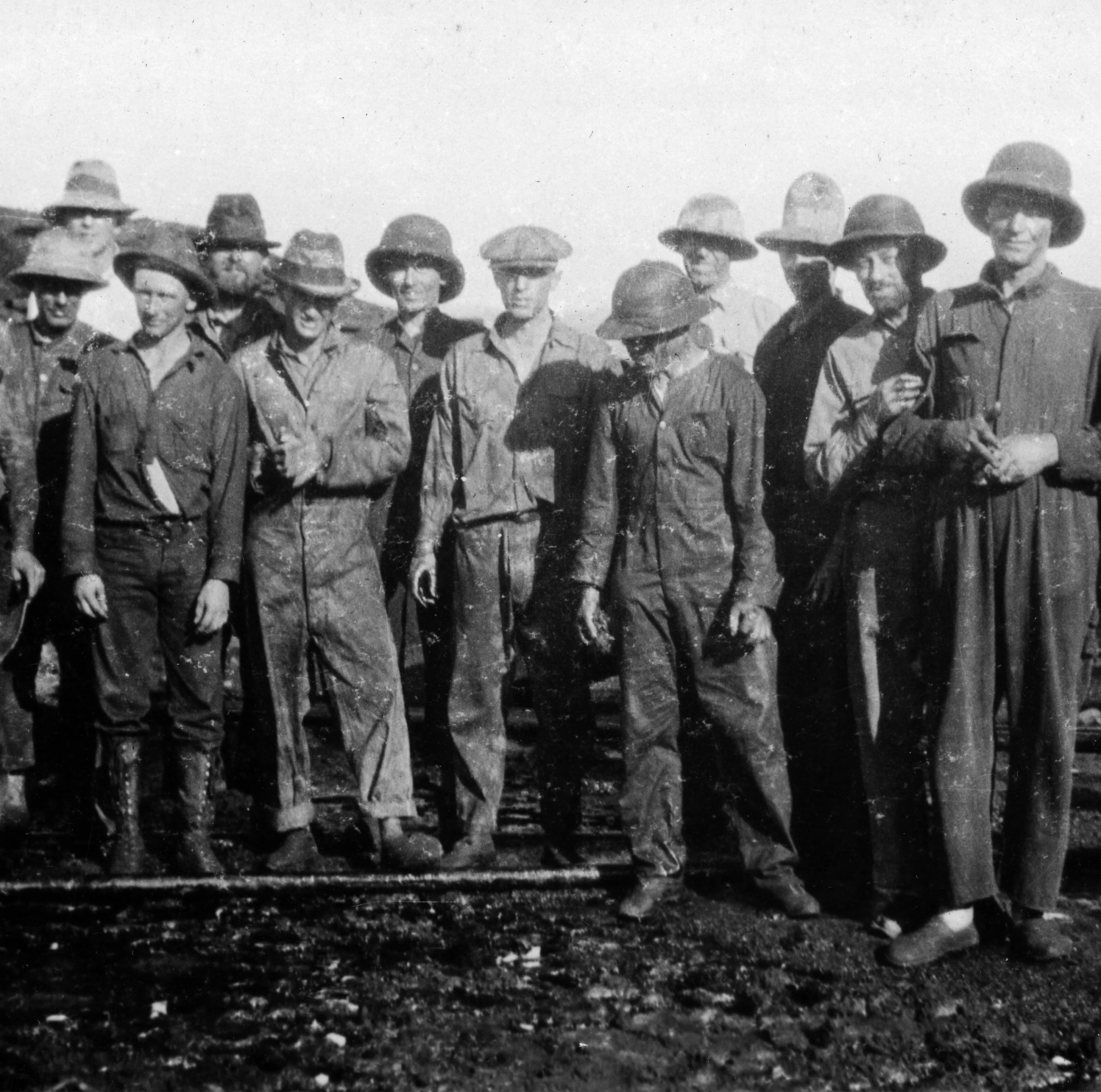 Group of drillers and staff, Baba Gurgur Well No.1, Iraq, c.1920s